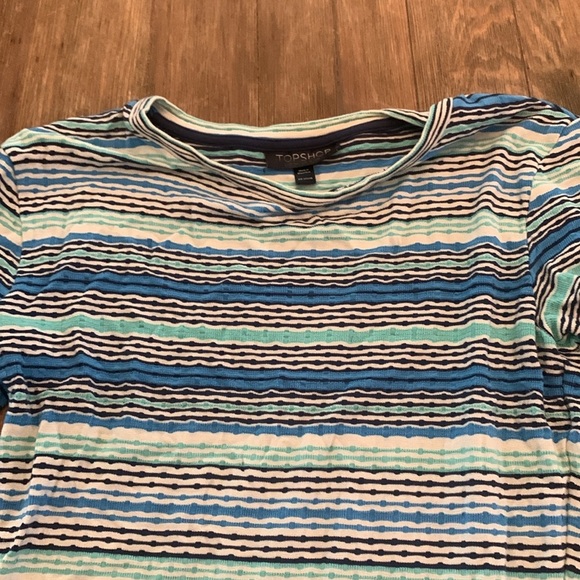 Topshop Blue Teal Body Con Mini Dress Short Sleeved - Picture 6 of 7